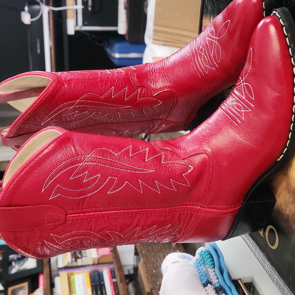 Red cowboy boot